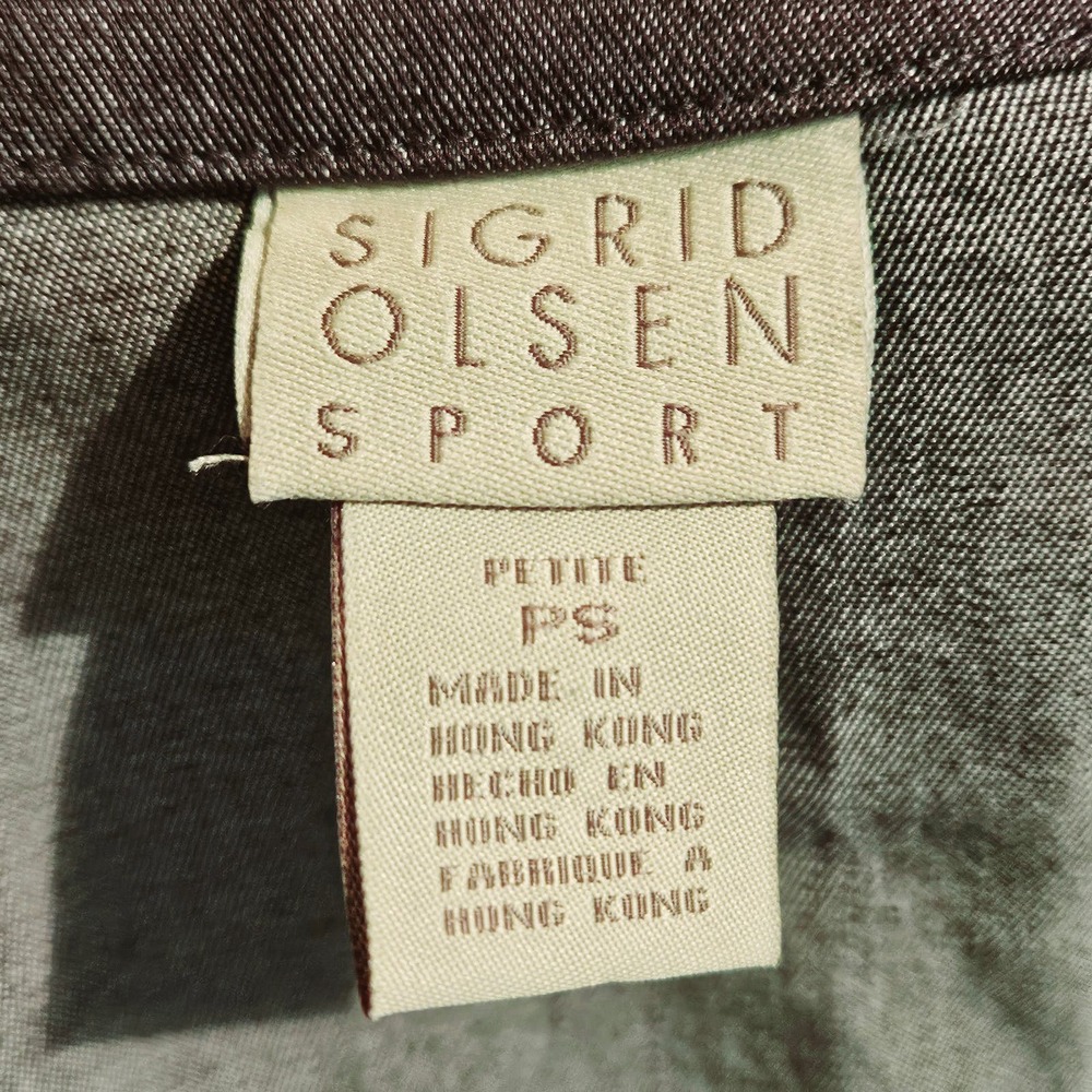 Women's Blue Denim-Look Sigrid Olsen Sport Zip Up Jacket Size Petite Small - Picture 9 of 11